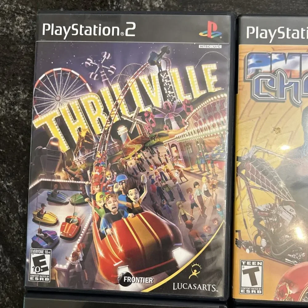 LOT of 4 Sony PlayStation 2/PS2 Games Thrillville American Chopper Poker Golf